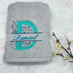 Stickdatei - Doodle Blumen Alphabet Monogram geteilt "D"